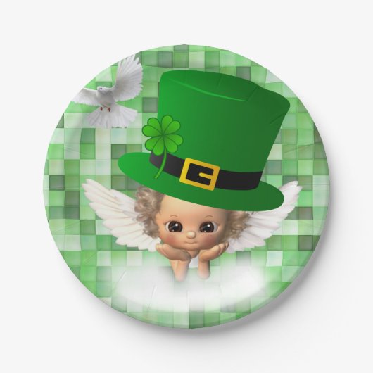Papierschalen St. Patrick's Day Engel Pappteller (Vorderseite)