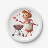 Papierschalen Valentinstag Kochen Rote Herzen Pappteller (Vorderseite)