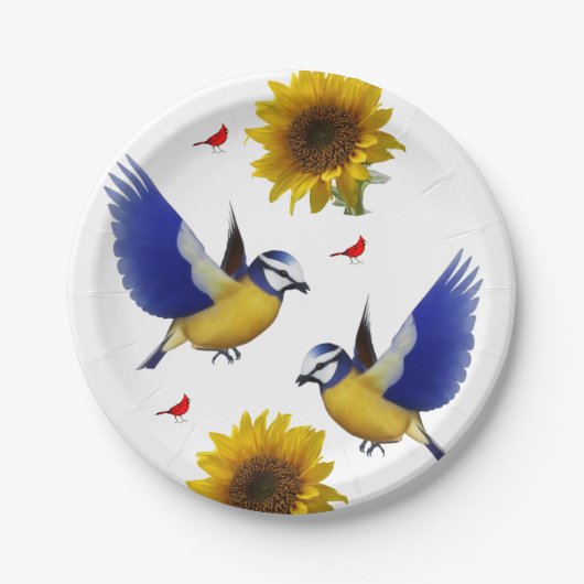 Papierschalen Vögel Pappteller (Vorderseite)