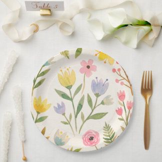 Papierscheiben Blumen Hochzeit/Brunch Pappteller