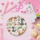 Papierschild für niedliche Waldtiere Pappteller (Party)