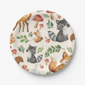 Papierschild für niedliche Waldtiere Pappteller (Vorderseite)