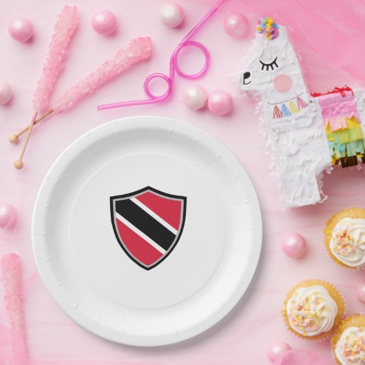 Papierschild für Trinidad und Tobago Pappteller (Party)