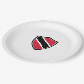 Papierschild für Trinidad und Tobago Pappteller (Schrägansicht)