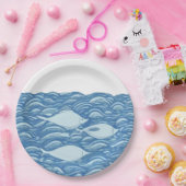 Papierschild für Wavy Ozeane und Fische Pappteller (Party)