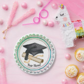 Papierschild Grad Cap Diploma Pappteller (Party)