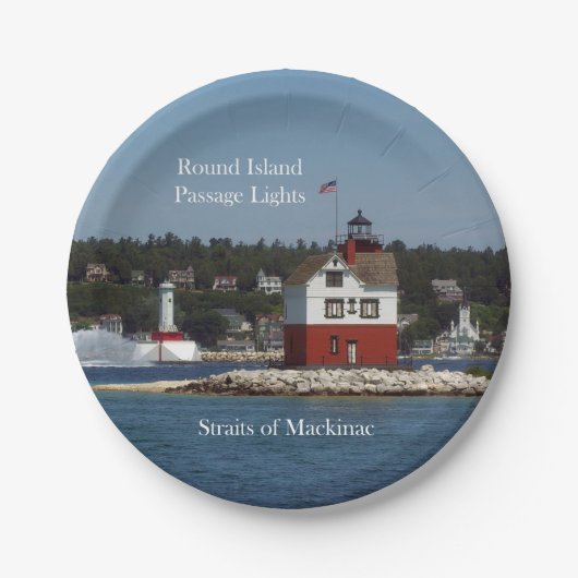 Papierschild "Round Island Passage Lights" Pappteller (Vorderseite)