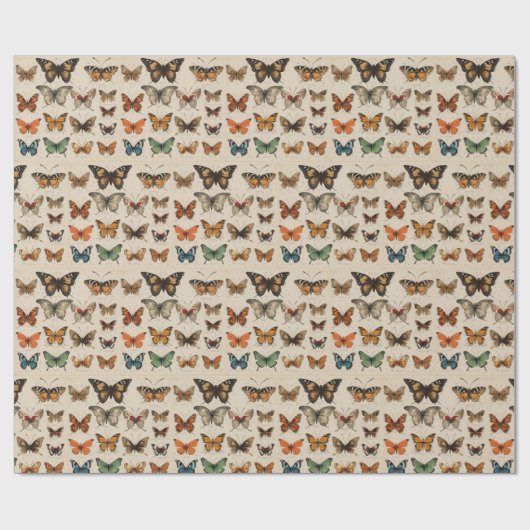 Papierschmetterlinge Geschenkpapier (Flach)
