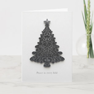 Papierschmuck-Baum Monochrome-Papierkunst  Karte