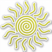 Papierschnitt Gelbe Sonnendrucke Aufkleber (Vorderseite)