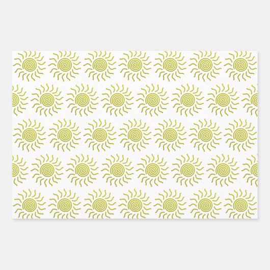 Papierschnitt Gelbe Sonnendrucke Geschenkpapier Set (Vorderseite 2)