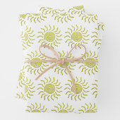 Papierschnitt Gelbe Sonnendrucke Geschenkpapier Set (Beispiel)