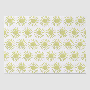 Papierschnitt Gelbe Sonnendrucke Seidenpapier