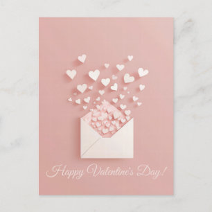 Papierschnitt Herzen Valentinestag Postkarte