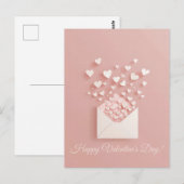 Papierschnitt Herzen Valentinestag Postkarte (Vorne/Hinten)