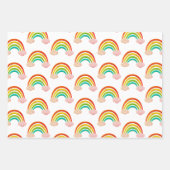 Papierschnitt Regenbogen und rosa Wolken Geschenkpapier Set (Vorderseite 2)