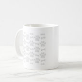 Papierschnitt von Hundeschleifen und Knochenmuster Kaffeetasse (Vorderseite Links)