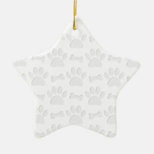 Papierschnitt von Hundeschleifen und Knochenmuster Keramik Ornament