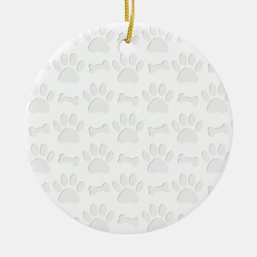 Papierschnitt von Hundeschleifen und Knochenmuster Keramikornament (Vorne)