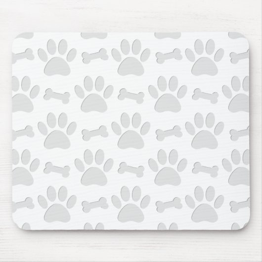 Papierschnitt von Hundeschleifen und Knochenmuster Mousepad (Vorne)