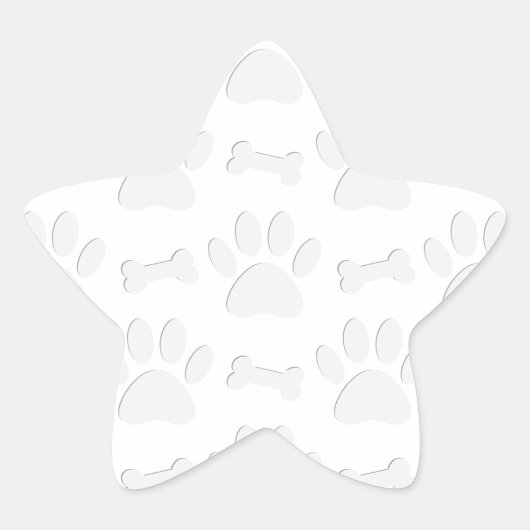 Papierschnitt von Hundeschleifen und Knochenmuster Stern-Aufkleber (Vorderseite)