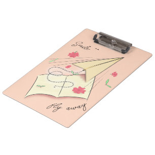 Papierschreibtischunterlage mit Flugzeug Flieg w Klemmbrett