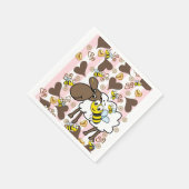 Papierschuhe, rosa und weiße Streifen Schafe Serviette (Ecke)