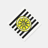 Papierschuhe, schwarze und weiße Streifen, Zitrone Serviette (Ecke)