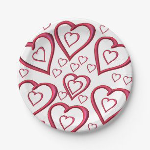 Papierschüsseln Valentinstag Pappteller