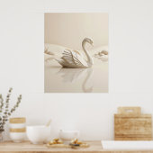 Papierschwan Mirror Lake Poster (Küche)