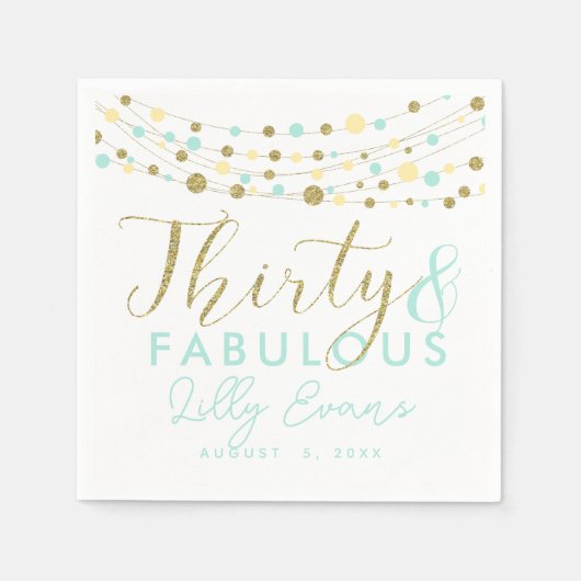 Papierservierung aus dem 30. Party, Glitzer aquama Serviette (Vorderseite)