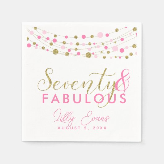 Papierservierung aus dem 70. Party, Glitzer aquama Serviette (Vorderseite)