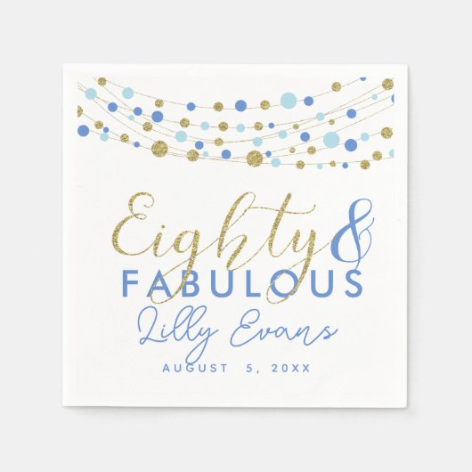 Papierservierung aus dem 80. Party, Glitzer aquama Serviette (Vorderseite)