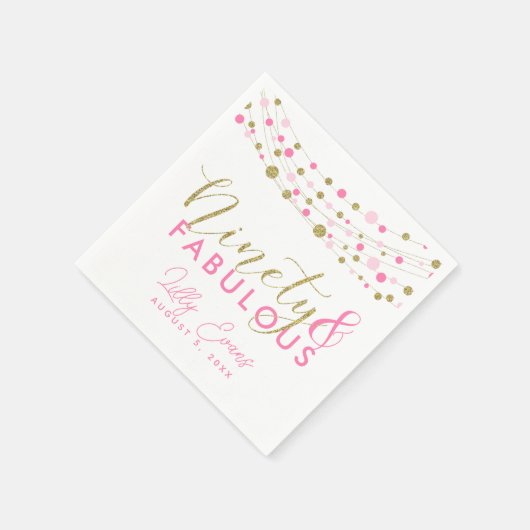 Papierservierung aus dem 90. Party, Glitzer aquama Serviette (Ecke)