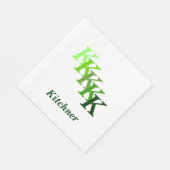 Papierserviette - Initialen mit Namen im Grün (Ecke)