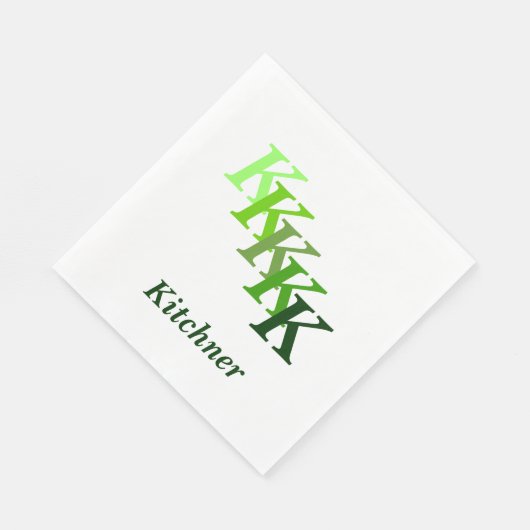 Papierserviette - Initialen mit Namen im Grün (Ecke)