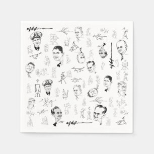 Papierserviette mit Art Hofmann Grafik