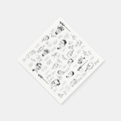 Papierserviette mit Art Hofmann Grafik (Ecke)