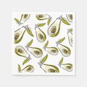 Papierserviette mit Avocado. (Vorderseite)