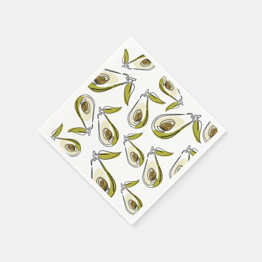 Papierserviette mit Avocado. (Ecke)