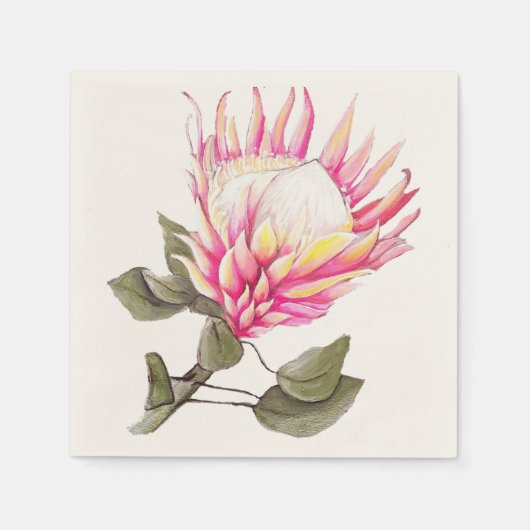 Papierserviette mit King Protea (Vorderseite)