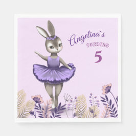 Papierserviette mit niedlichem Ballerina-Hasen.