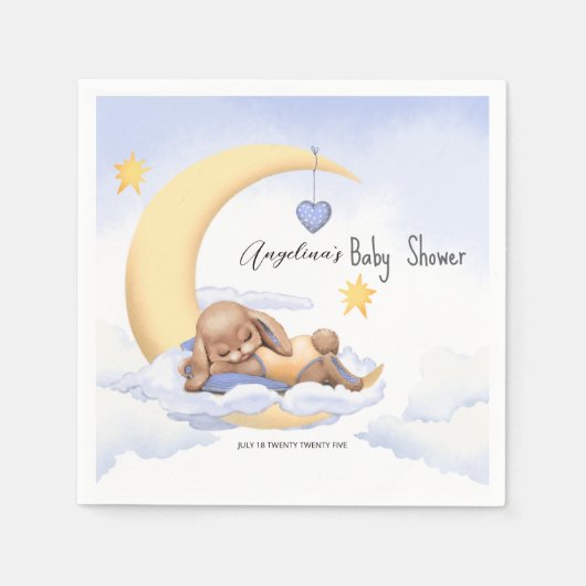 Papierserviette mit niedlichem Hasen. (Vorderseite)