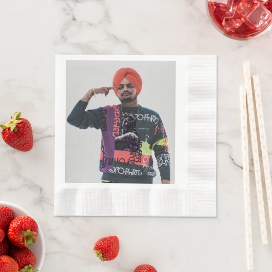 Papierserviette mit sidhu Moosewala Foto (Beispiel)