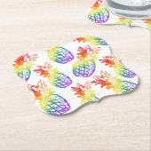 Papierserviette Regenbogen Ananas Untersetzer (angewinkelt)