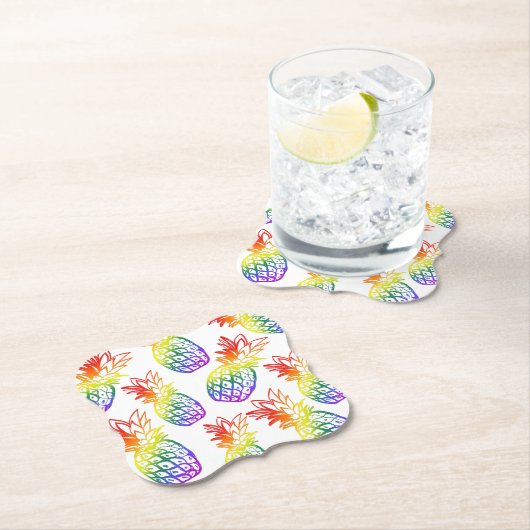 Papierserviette Regenbogen Ananas Untersetzer (Vor Ort)