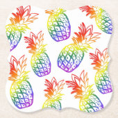 Papierserviette Regenbogen Ananas Untersetzer (Vorderseite)