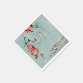 Papierservietten Asiatische Krane Blume Minze grün (Ecke)