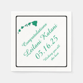 Papierservietten auf den grünen Hawaiianischen Abs