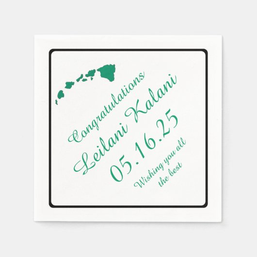 Papierservietten auf den grünen Hawaiianischen Abs (Vorderseite)